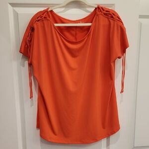 Worthington Orange Dolman Sleeve Ruched Blouse‎